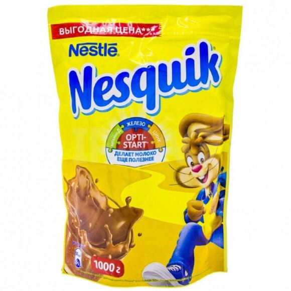 Какао Несквик (Nesquik) 1000 гр (упаковка 6 шт)