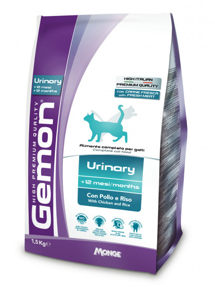 Gemon Cat Urinary корм для профилактики мочекаменной болезни для взрослых кошек с курицей и рисом 1,5кг