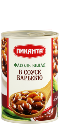 Фасоль белая в соусе барбекю №46 Пиканта 430 гр (упаковка 12 шт)
