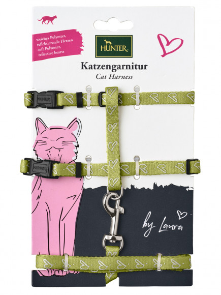 Hunter шлейка для кошек и собак by Laura нейлон св. зеленая