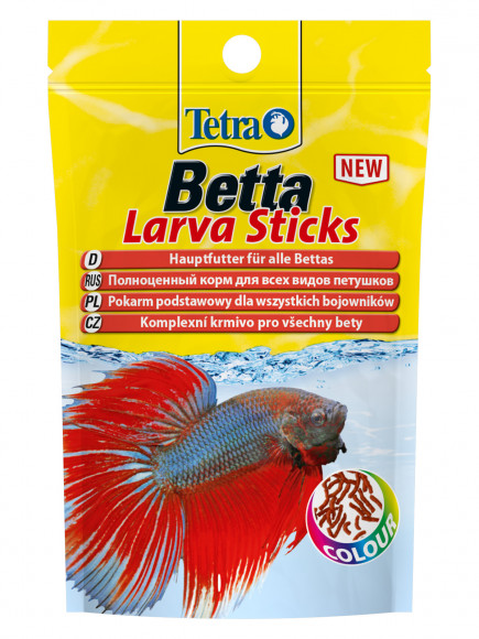 TetraBetta LarvaSticks корм в форме мотыля для петушков и других лабиринтовых рыб 5 г (sachet)