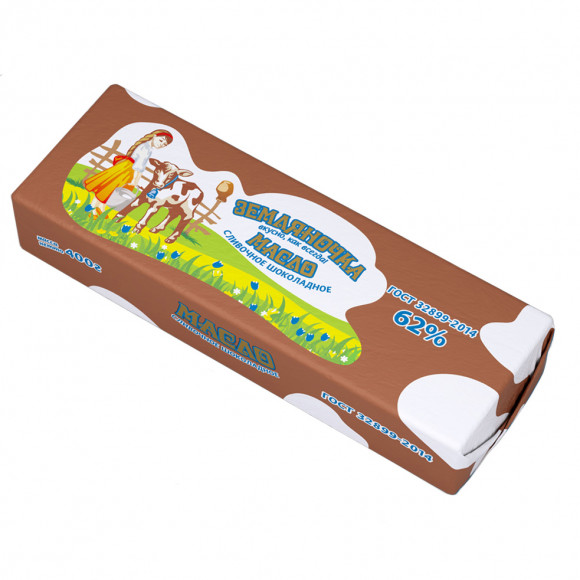 Масло шоколадное Земляночка 62% 180гр (упаковка 24 шт)