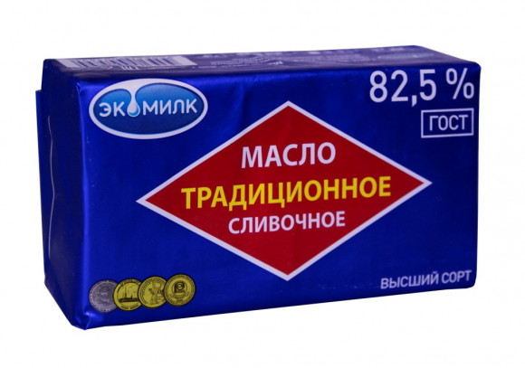 Масло Сливочное Традиционное 82,5% 400гр (упаковка 15 шт)