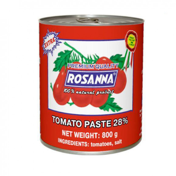 Томатная паста Rossana 28% ж/б 800 гр (упаковка 12 шт)