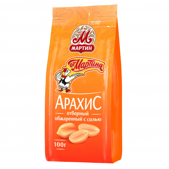 Арахис отборный обжарный с солью От Мартина 100 гр (упаковка 20 шт)