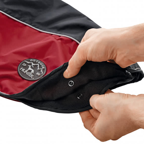 Hunter пальто для собак Uppsala Allrounder 60 (шея:58-70 / грудина:81-100см), полиэстер, антрацит / красный Hunter пальто для собак Uppsala Allrounder 60 (шея:58-70 / грудина:81-100см), полиэстер, антрацит / красный