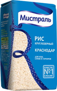 Рис Краснодар Мистраль 900 гр (упаковка 12 шт)