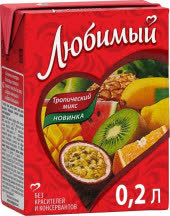Любимый тропический микс 0,2л (упаковка 27 шт) Любимый тропический микс 0,2л (упаковка 27 шт)