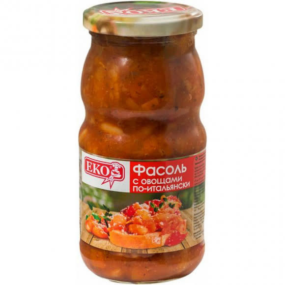 Фасоль с овощами по-итальянски Эко 510 гр (упаковка 12 шт)