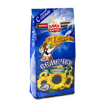 Семечки черные с морской солью От Мартина 500 гр (упаковка 10 шт)