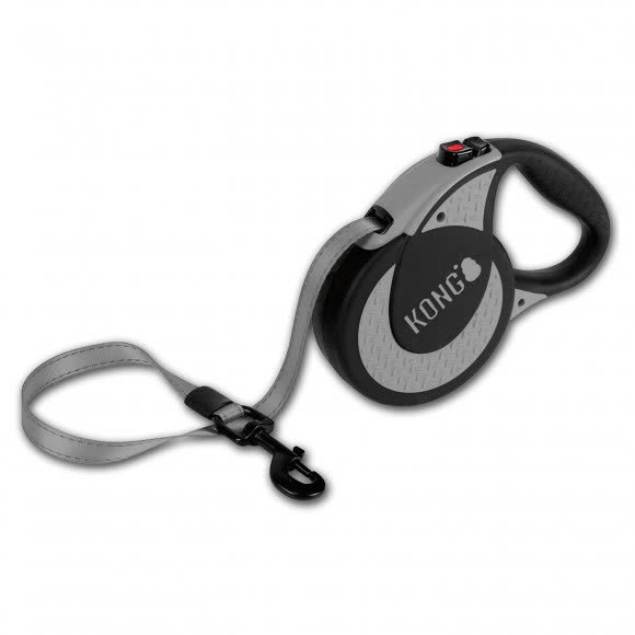 Рулетка KONG Ultimate для собак (весом до 70 кг), размер XL, лента 5 метров, серая Рулетка KONG Ultimate для собак (весом до 70 кг), размер XL, лента 5 метров, серая