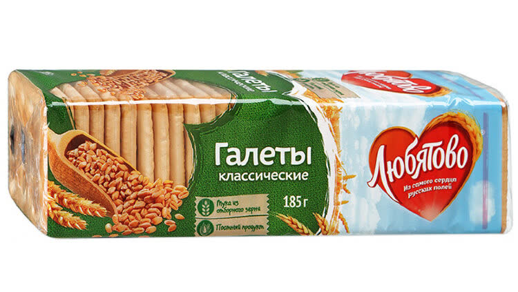 Галеты Любятово классические 185 гр (упаковка 30 шт) оптом купить в ...