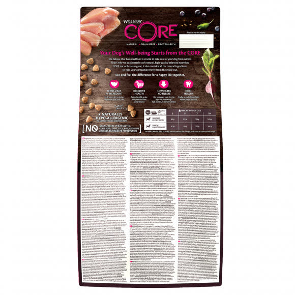 CORE Корм со сниженным содержанием жира из индейки с курицей для взрослых собак мелких пород 1,5 кг