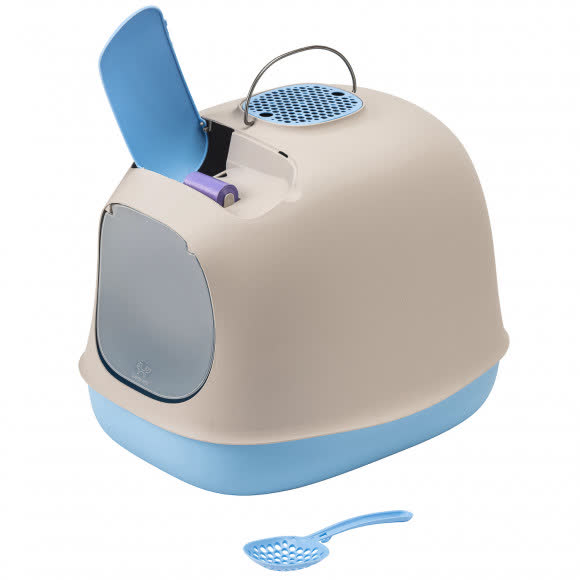 United Pets био-туалет "Minù" в комплекте с совочком, пакетами для уборки и угольным фильтром, 40х40х50 см, серый/голубой United Pets био-туалет "Minù" в комплекте с совочком, пакетами для уборки и угольным фильтром, 40х40х50 см, серый/голубой