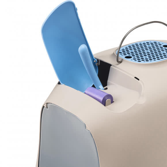 United Pets био-туалет "Minù" в комплекте с совочком, пакетами для уборки и угольным фильтром, 40х40х50 см, серый/голубой United Pets био-туалет "Minù" в комплекте с совочком, пакетами для уборки и угольным фильтром, 40х40х50 см, серый/голубой