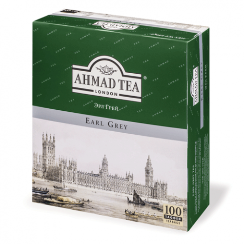 Чай Ahmad Tea Эрл Грей 100 пакетиков (упаковка 8 шт)