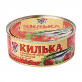 Килька балтийская неразделанная обжаренная в т/с №19 5 Морей 175 гр (упаковка 24 шт)