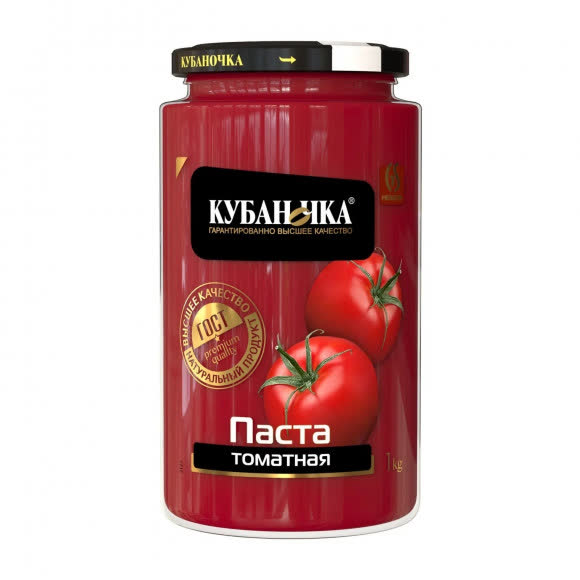 Томатная паста стекло 12х1000гр (КУБАНОЧКА) (48)