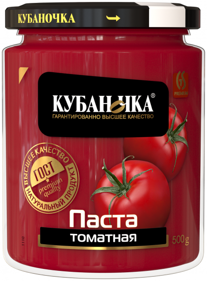 Томатная паста стекло 12х500гр (КУБАНОЧКА) (80)