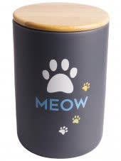 КерамикАрт бокс керамический для хранения корма для кошек MEOW 1900 мл, черный КерамикАрт бокс керамический для хранения корма для кошек MEOW 1900 мл, черный