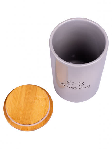 КерамикАрт бокс керамический для хранения корма для собак GOOD DOG 850 мл, серый