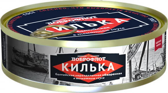 Килька балтийская КЛЮЧ нераздел. обжар. в том.соусе Ж/б 24х240гр №3 (БАРС) (112) 1632