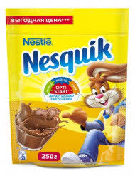Какао Несквик Плюс (Nesquik) 250 гр (упаковка 12 шт)