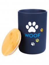 КерамикАрт бокс керамический для хранения корма для собак WOOF 1900 мл, черный КерамикАрт бокс керамический для хранения корма для собак WOOF 1900 мл, черный