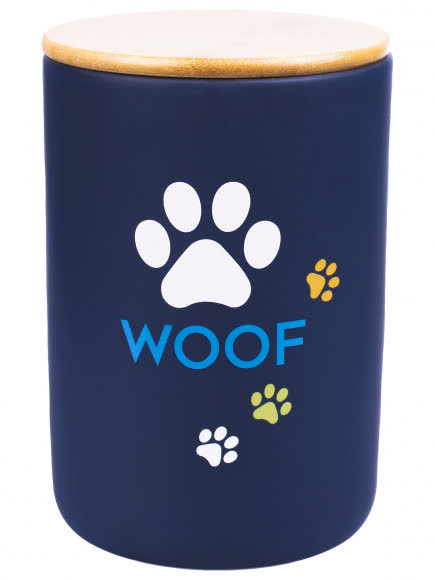 КерамикАрт бокс керамический для хранения корма для собак WOOF 1900 мл, черный