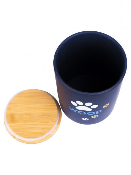 КерамикАрт бокс керамический для хранения корма для собак WOOF 1900 мл, черный
