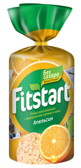 Хлебцы мультизлаковые Fitstart апельсин 100 гр (упаковка 12 шт)