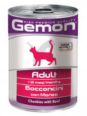 Gemon Cat консервы для кошек кусочки говядины 415г