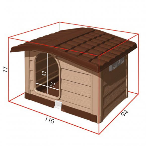 BAMA PET будка для собак BUNGALOW L 101х94х77h см, пластик, бежевая