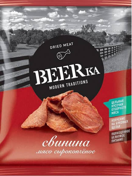 Мясо свинины сырокопченое BEERка 40 гр (упаковка 16 шт)