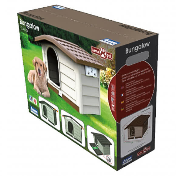 BAMA PET будка для собак BUNGALOW M 89х75х62h см, пластик, зеленая
