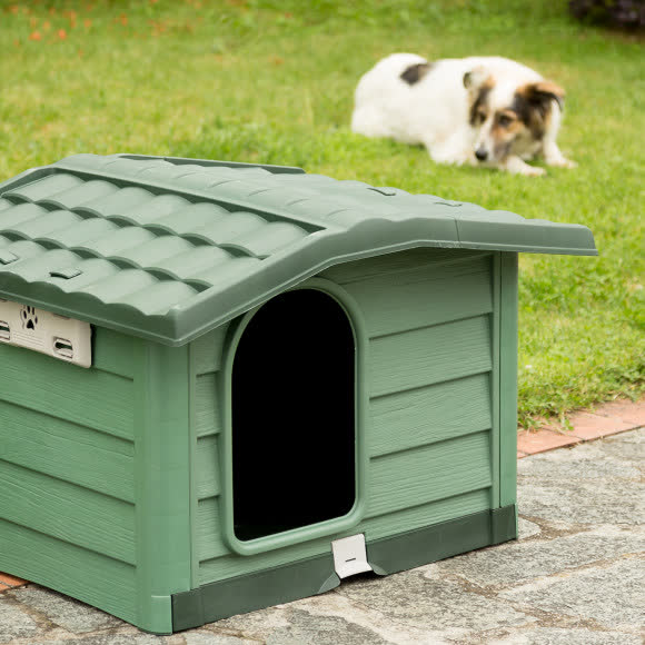 BAMA PET будка для собак BUNGALOW M 89х75х62h см, пластик, зеленая