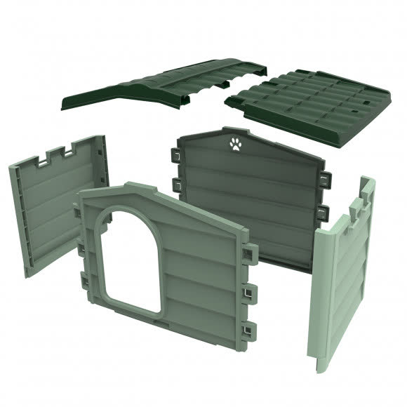 BAMA PET будка для собак BUNGALOW M 89х75х62h см, пластик, зеленая