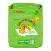 Доброзверики подстилки впитывающие для животных с суперабсорбентом 60х40 см, 12 шт. "Сухие лапки"