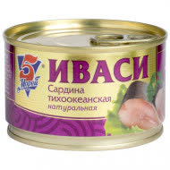 Сардина Иваси т/о натур 24х240г №5 (5 Морей) 154