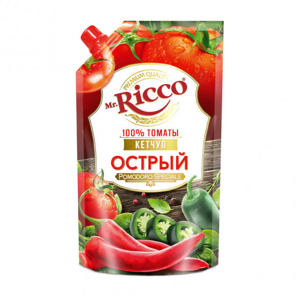 Кетчуп (Mr.Ricco) Острый 16х350гр дой пак (461-35К)
