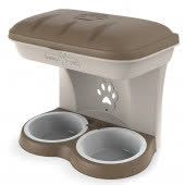 BAMA PET миска для собак настенная двойная 1600 мл 48х27х42h см, бежевая