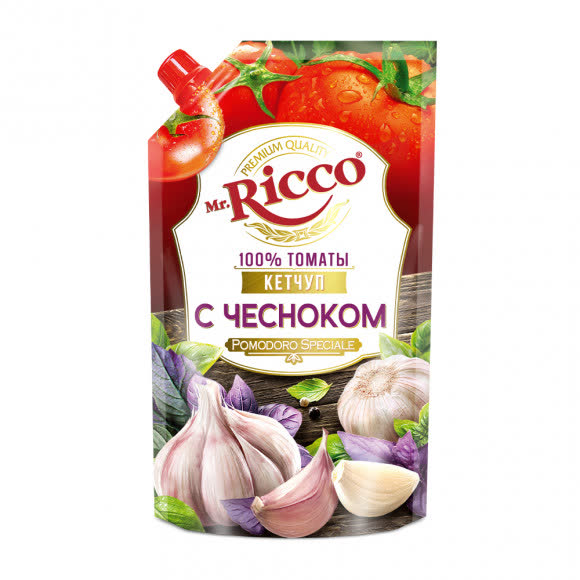 Кетчуп (Mr.Ricco) С Чесноком 16х350гр дой пак (410-350)