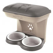 BAMA PET миска для собак настенная двойная MAXI 2200 мл 50х29х52h см, бежевая