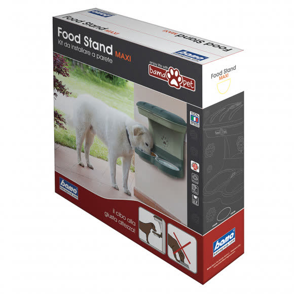 BAMA PET миска для собак настенная двойная MAXI 2200 мл 50х29х52h см, бежевая BAMA PET миска для собак настенная двойная MAXI 2200 мл 50х29х52h см, бежевая