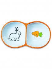 КерамикАрт миска для грызунов двойная 2х50мл, оранжевая