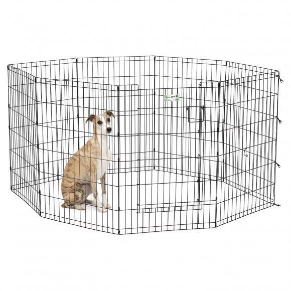 Вольер MidWest Life Stages, для собак, 8 панелей 61х91h см, с дверью-MAXLock черный