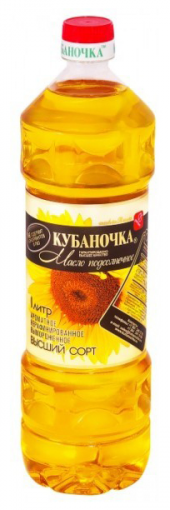 Масло подсолнечное Не рафинир. 15х1л (КУБАНОЧКА) (54)