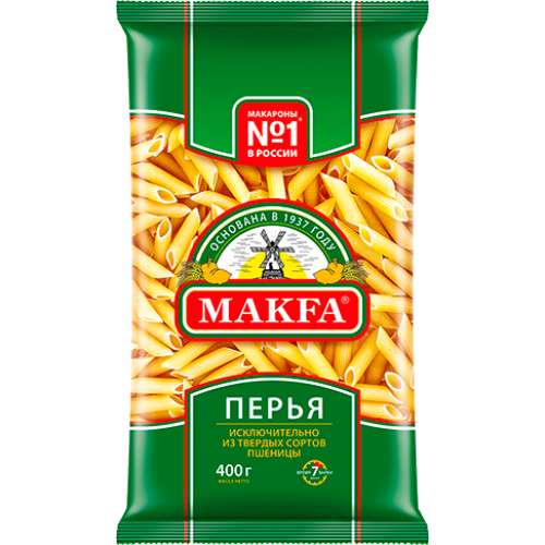 Макароны Макфа 0,4 кг Перья (упаковка 20 шт) оптом купить в Москве но ...