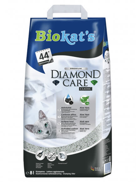 BIOKAT'S Diamond Care CLASSIC наполнитель комкующийся с активированным углем 8л BIOKAT'S Diamond Care CLASSIC наполнитель комкующийся с активированным углем 8л