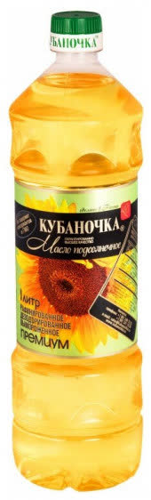 Масло подсолнечное рафинир. 15х1л (КУБАНОЧКА) (54)